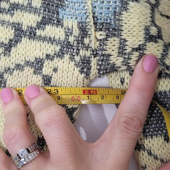 Prince Bellini Vintage Knit Preppy Yellow Gray Cotton Blend Cottagecore Sweater - Picture 12 of 13